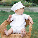 Pierre Traditional Romper & Baker Boy Cap - White