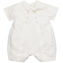 Pierre Traditional Romper & Baker Boy Cap - White