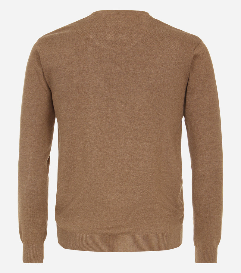 Round Neck Jumper - Camel Brown