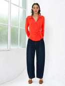 Thelma Wrap Over Shirt - Paradise Orange