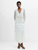 Valeria Emina Chiffn Polka Top - Porcelain Cream/black