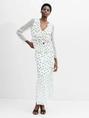 Valeria Emina Chiffn Polka Top - Porcelain Cream/black