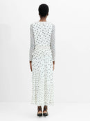 Valeria Emina Chiffn Polka Top - Porcelain Cream/black