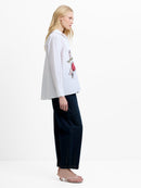 Cambria Cotton Flower Shirt - Linen White Multi