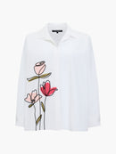 Cambria Cotton Flower Shirt - Linen White Multi