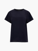 Caprina Crepe Crew Neck Top - Black