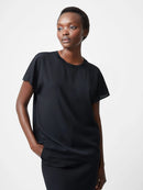 Caprina Crepe Crew Neck Top - Black