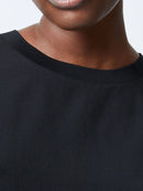 Caprina Crepe Crew Neck Top - Black