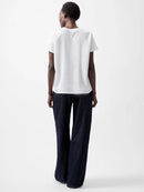 Caprina Crepe Crew Neck Top - Winter White