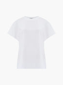 Caprina Crepe Crew Neck Top - Winter White