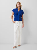 Carmen Crepe Blouse - Cobalt Blue