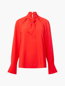 Carmen Crepe Blouse - Scarlet Red