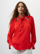 Carmen Crepe Blouse - Scarlet Red
