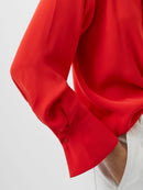 Carmen Crepe Blouse - Scarlet Red