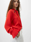 Carmen Crepe Blouse - Scarlet Red