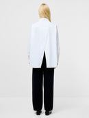 Kesha Back Slit Shirt - Linen White