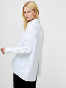 Kesha Back Slit Shirt - Linen White