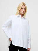 Kesha Back Slit Shirt - Linen White