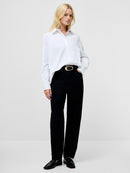 Kesha Back Slit Shirt - Linen White