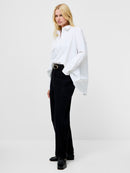Kesha Back Slit Shirt - Linen White