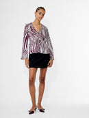 Ziggy Lara Viscose Top - Boxdeaux Red/porcelain Cream