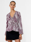 Ziggy Lara Viscose Top - Boxdeaux Red/porcelain Cream