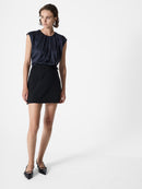 Sera Satin Sleeveless Blouse - Navy