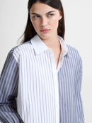 Carmen Striped Shirt - Linen White/grey