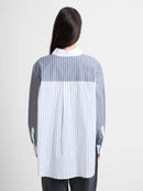 Carmen Striped Shirt - Linen White/grey