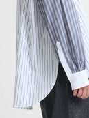 Carmen Striped Shirt - Linen White/grey