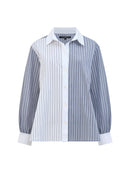 Carmen Striped Shirt - Linen White/grey