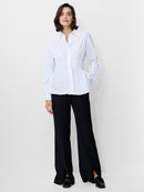 Cambria Cotton Smocked Shirt - Linen White