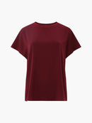 Crepe Light Round Neck Top - Bordeaux Red