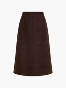 Laney Suedette Skirt - Mocha Brown
