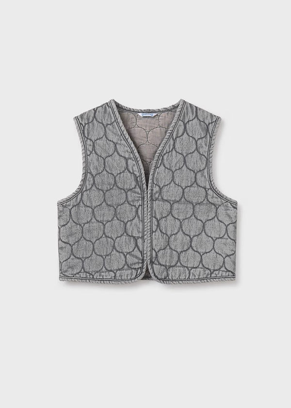 Denim Padded Gilet - Grey