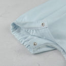 Pleated Yoke & Toy Romper - Pale Blue