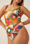 Underwired Swim Suit - Red/green
