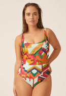 Underwired Swim Suit - Red/green