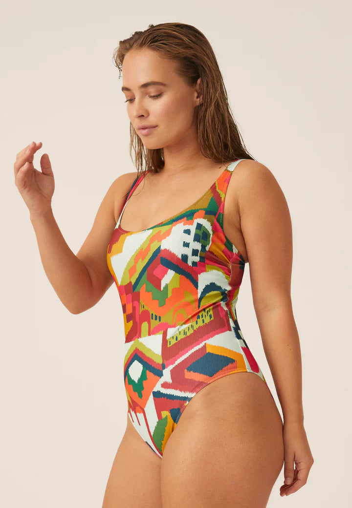 Underwired Swim Suit - Red/green