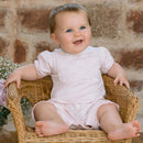 Jersey Romper with Yoke - Pale Pink