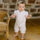 Jersey Romper with Yoke - Pale Pink
