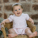 Jersey Romper with Yoke - Pale Pink