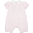 Jersey Romper with Yoke - Pale Pink