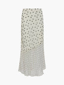 Valeria Emina Chiffon Polka Skirt - Porcelain Cream/black