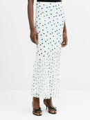 Valeria Emina Chiffon Polka Skirt - Porcelain Cream/black