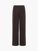 Suting Wide Leg Trouser - Moch Brwn/porc Crm