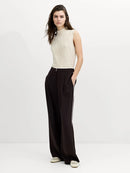 Suting Wide Leg Trouser - Moch Brwn/porc Crm