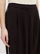 Suting Wide Leg Trouser - Moch Brwn/porc Crm