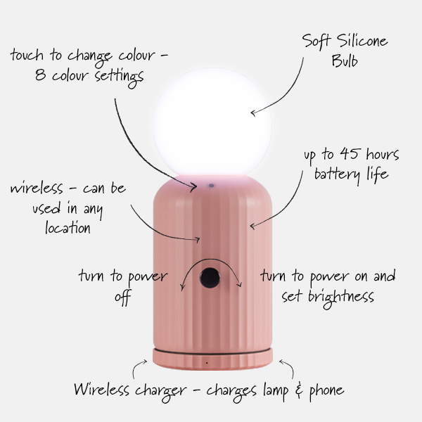 Wireless Lamp & Charger - Pink