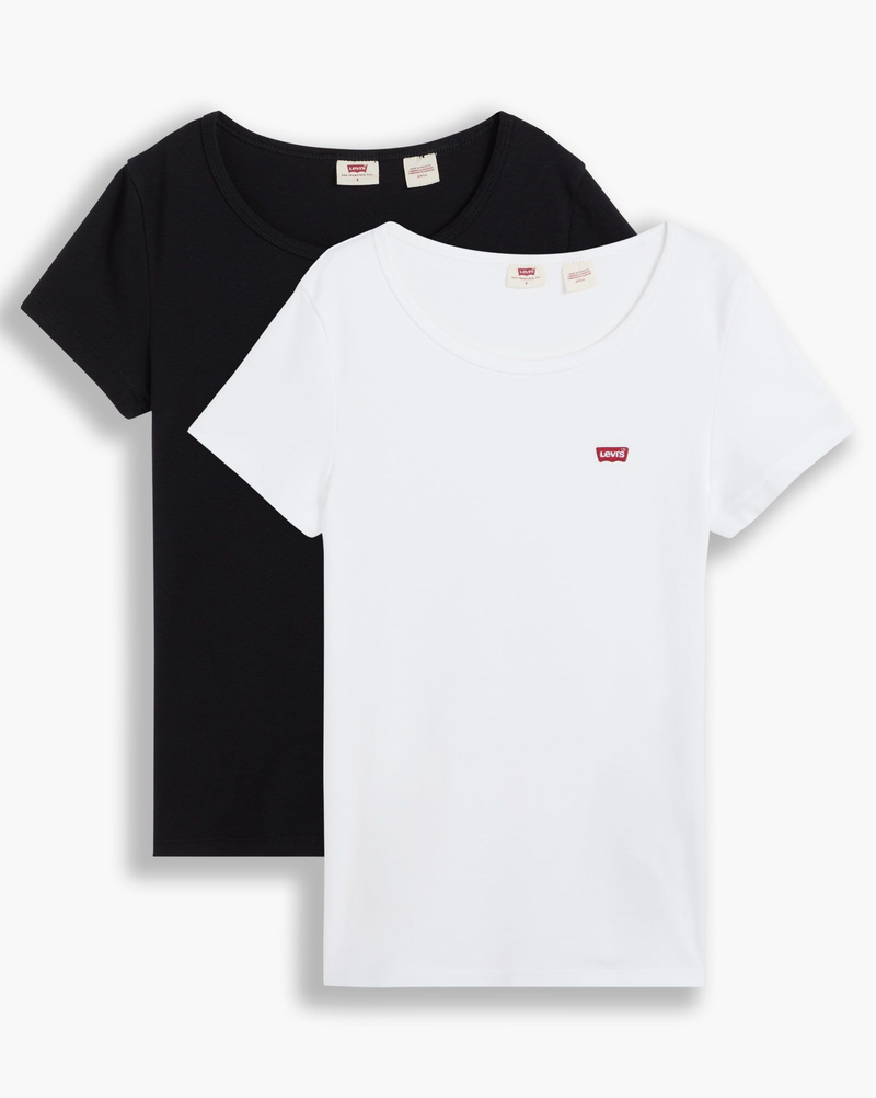 2 Pack Round Neck Tee - White